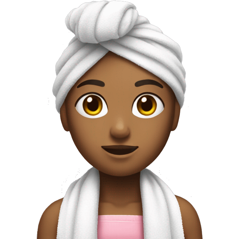 girl with towel on hair playing nintendo switch emoji