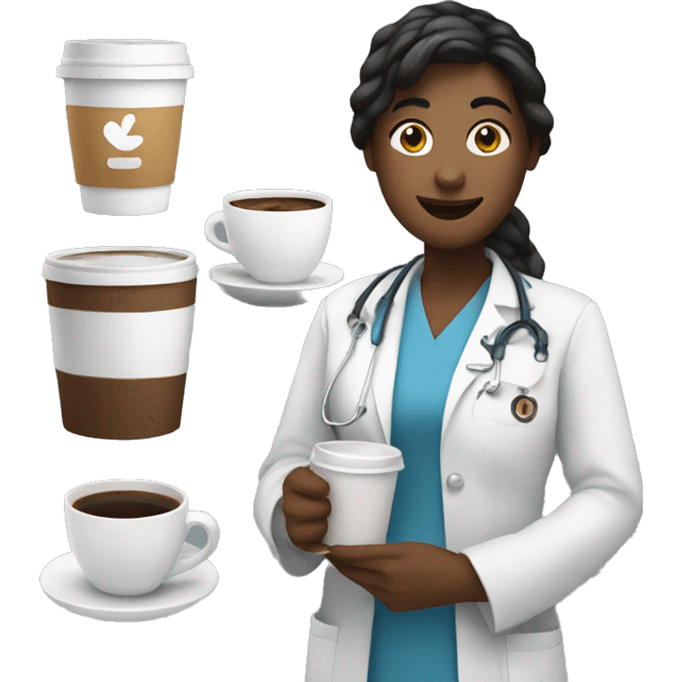 nursing student with coffee emoji