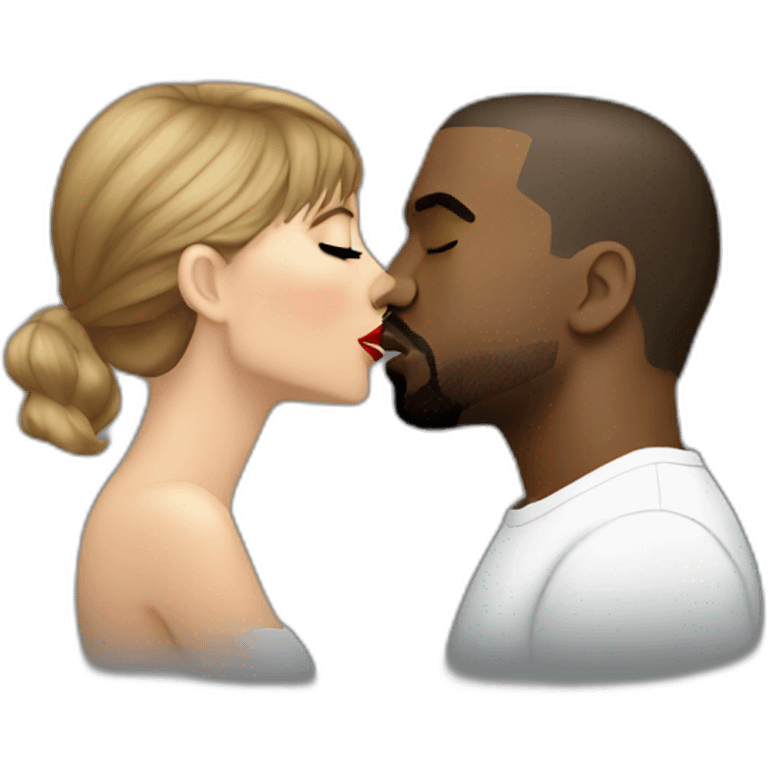 kanye and taylor swift kissing emoji