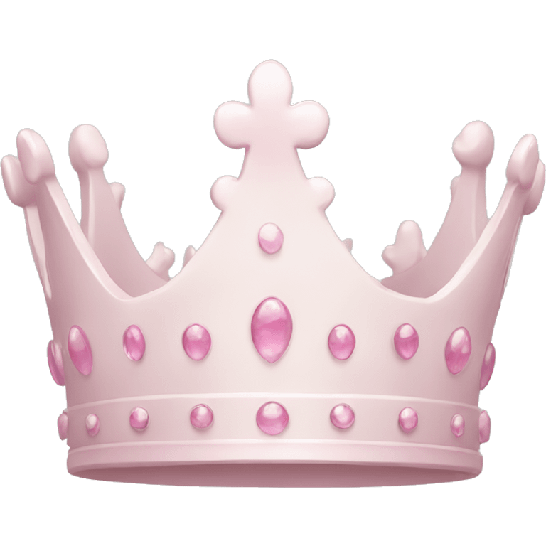 White and pastel pink crown emoji