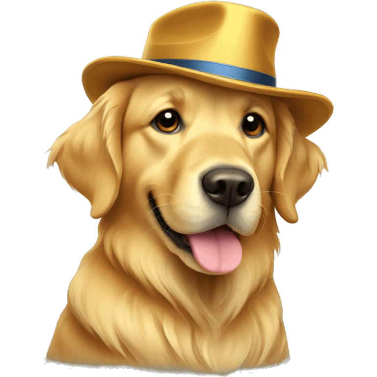 Golden retriever with hat emoji