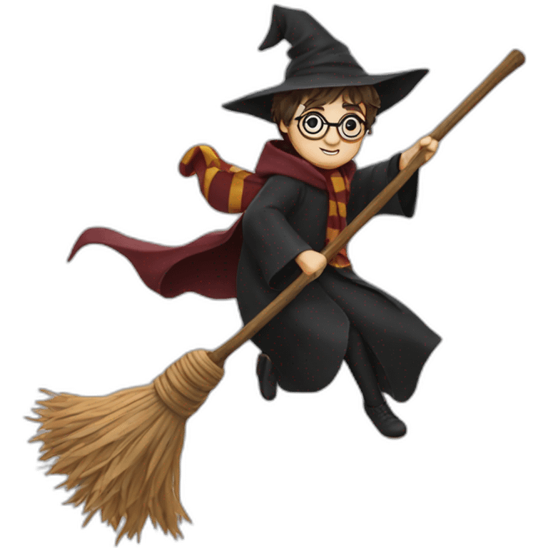 harry potter on broom emoji