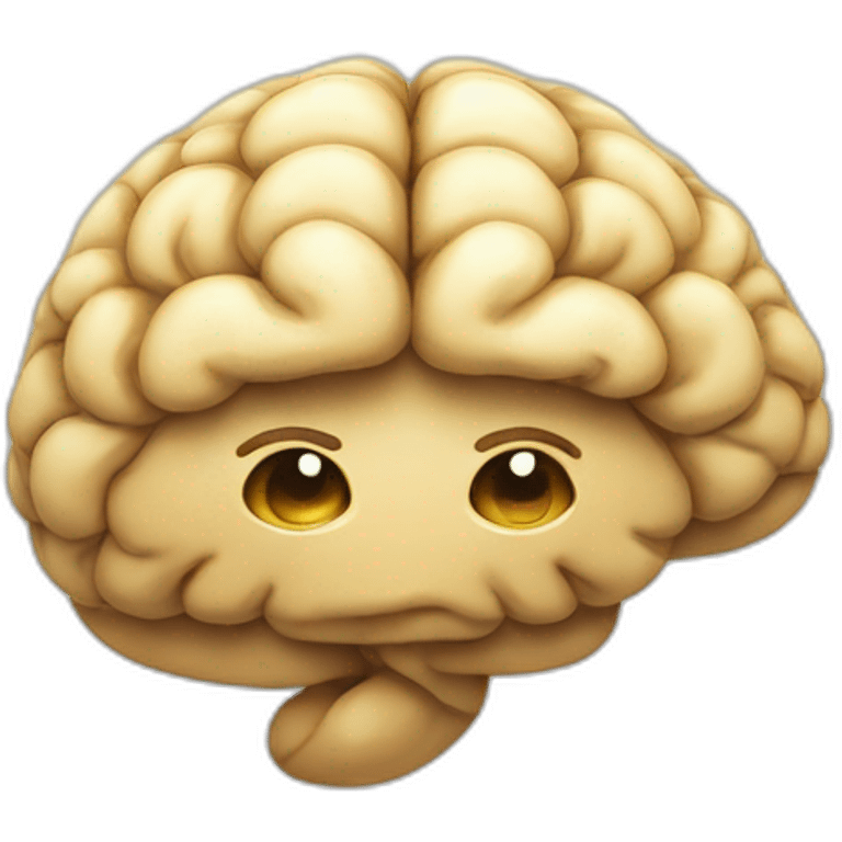 symbole psy avec un cerveau emoji