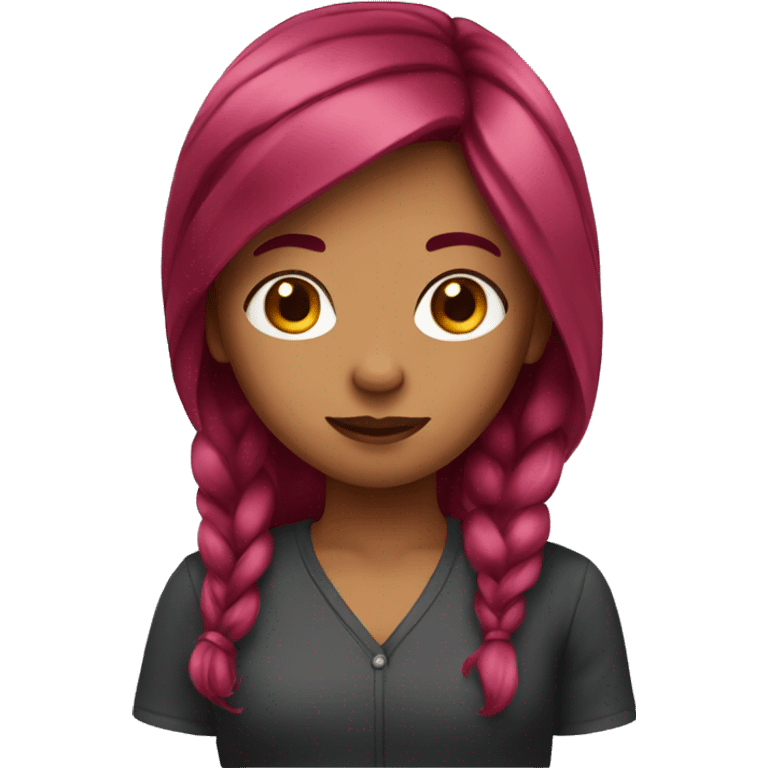 Girl With burgendy colored hair emoji