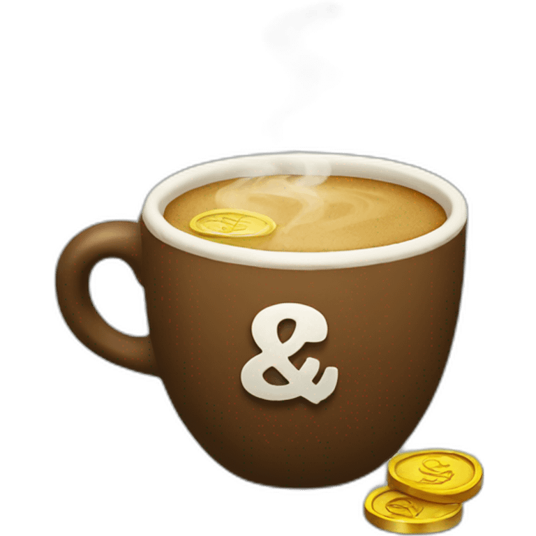 Coffee with money emoji