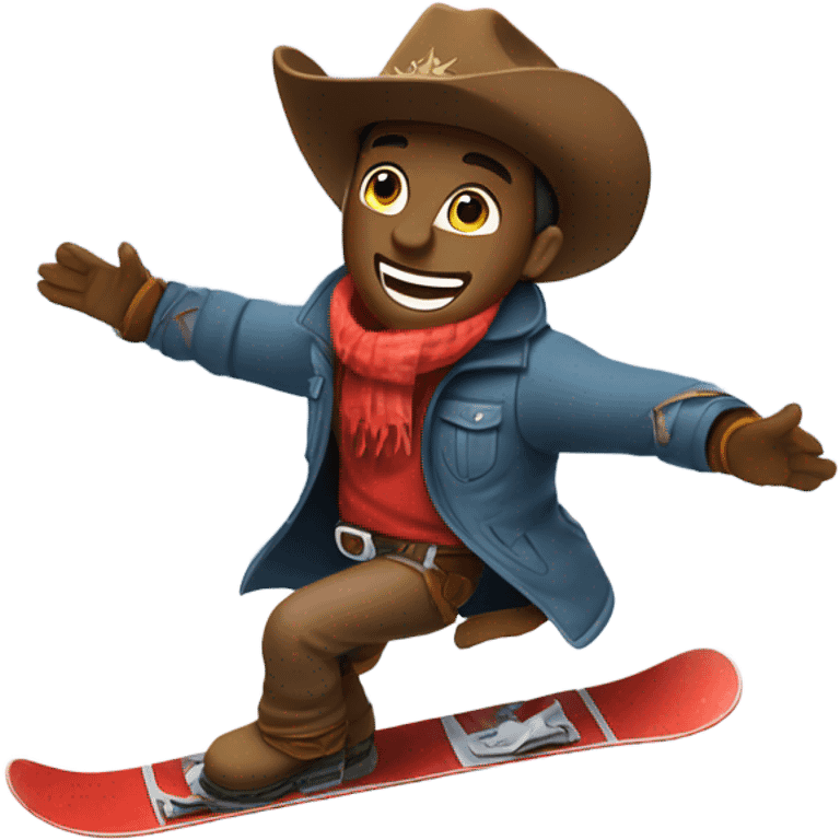 Snowboarding cowboy emoji