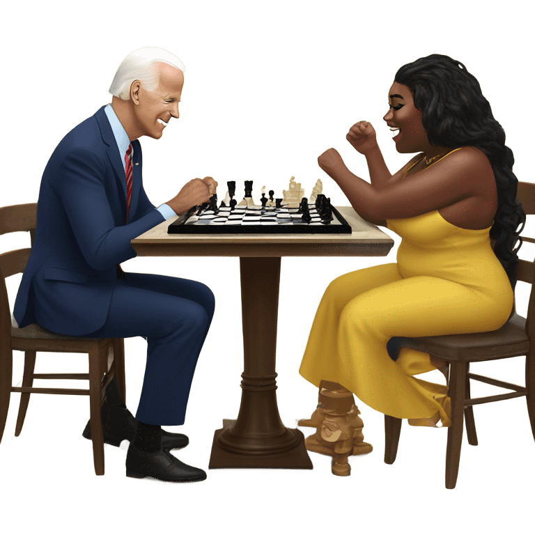 Joe Biden playing chess with lizzo  emoji