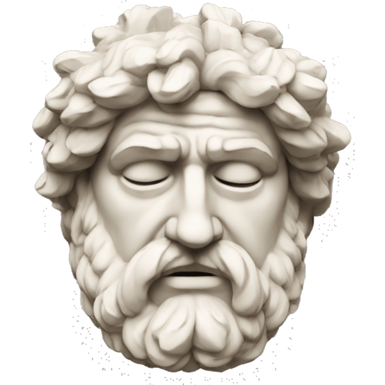 Ancient Greek King Odysseus Statue Face Only, Crying, Off-white emoji