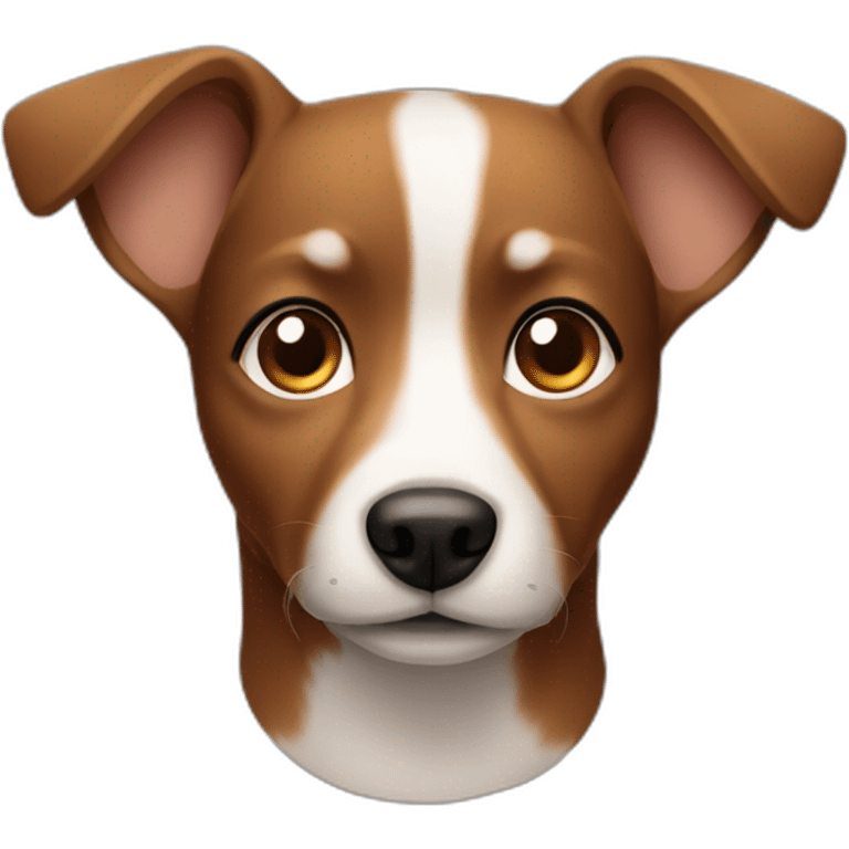 small dog face completely brown in color emoji