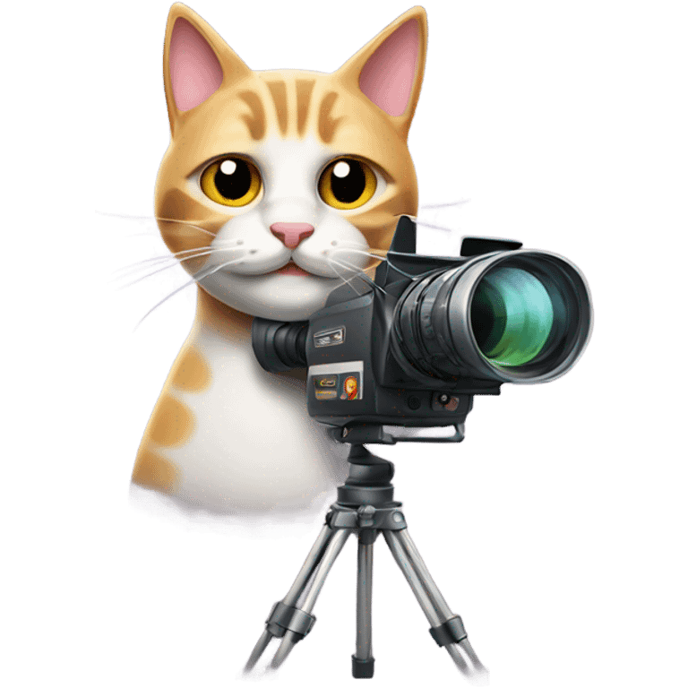 Smirking cat movie camera emoji