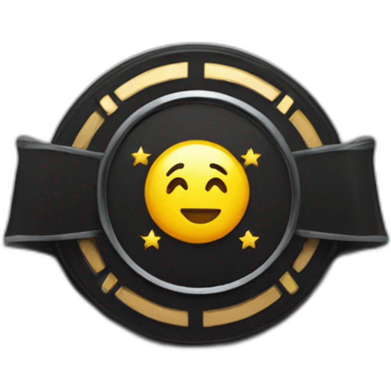 Badge avec une étoile sur un fond noir emoji