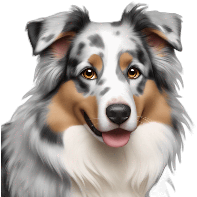 blue Merle Australian Shepherd perfil de 4 patas emoji