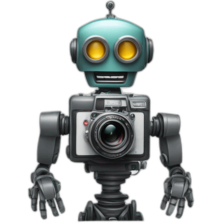 robot holding a 35mm film camera emoji