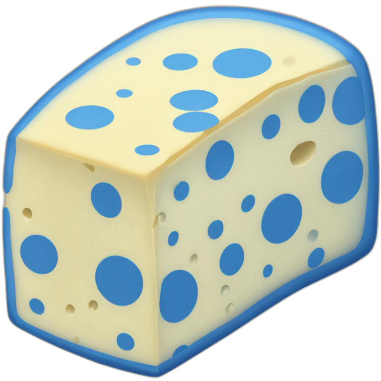 Cheese with blue spots and stinky lines above emoji