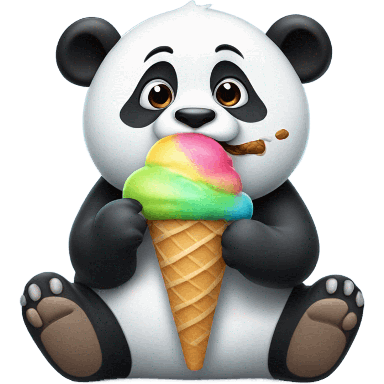 Panda eating ice cream emoji