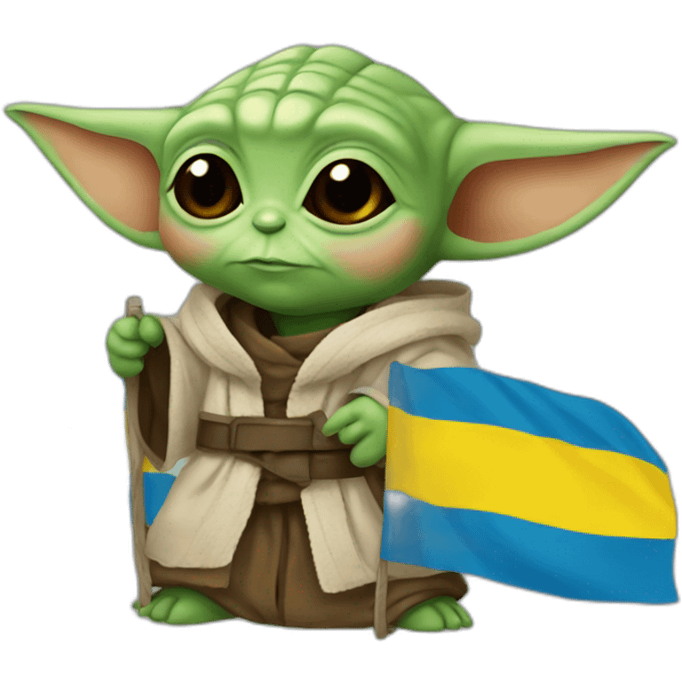 baby yoda  Ukraine flag emoji