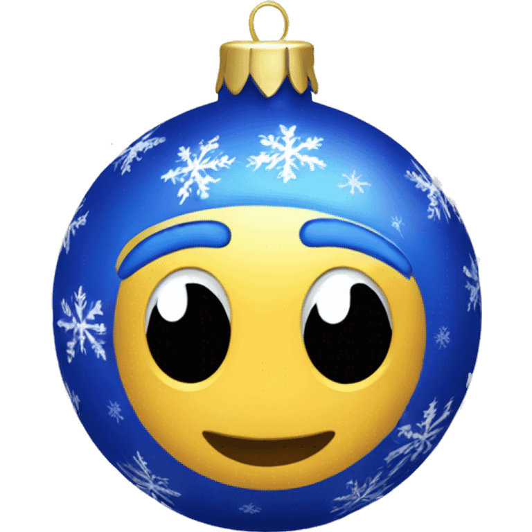 Blue Christmas ornament emoji