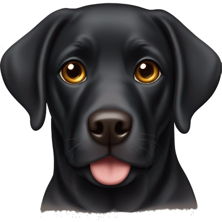 a black Labrador with brown eyes emoji