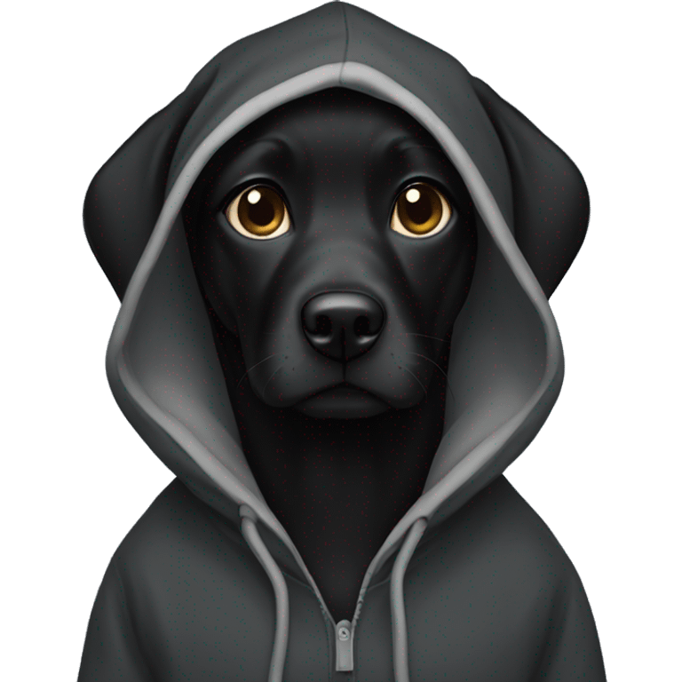 A black lab girl with a hoodie  emoji