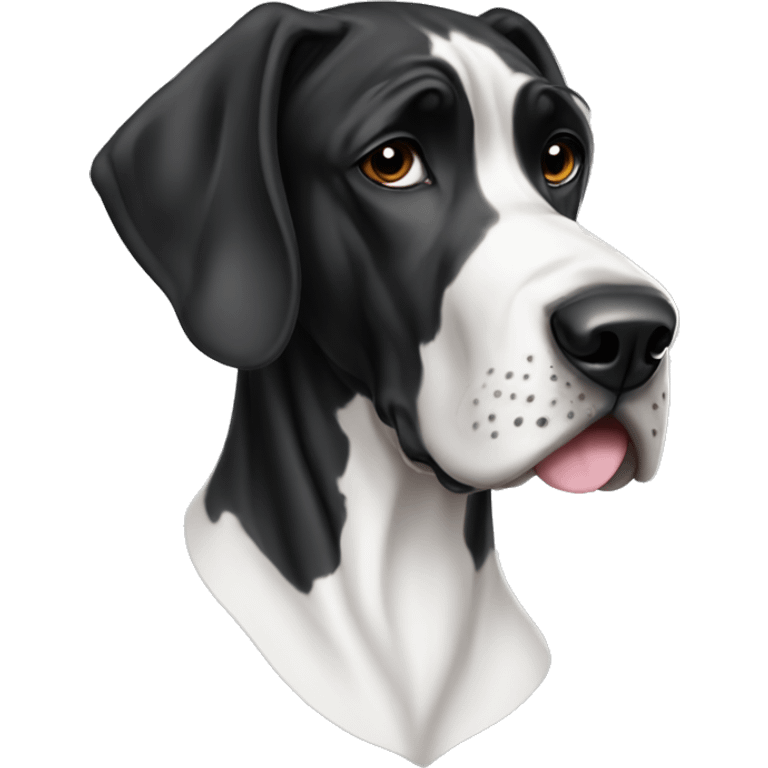 Black and white Great Dane emoji