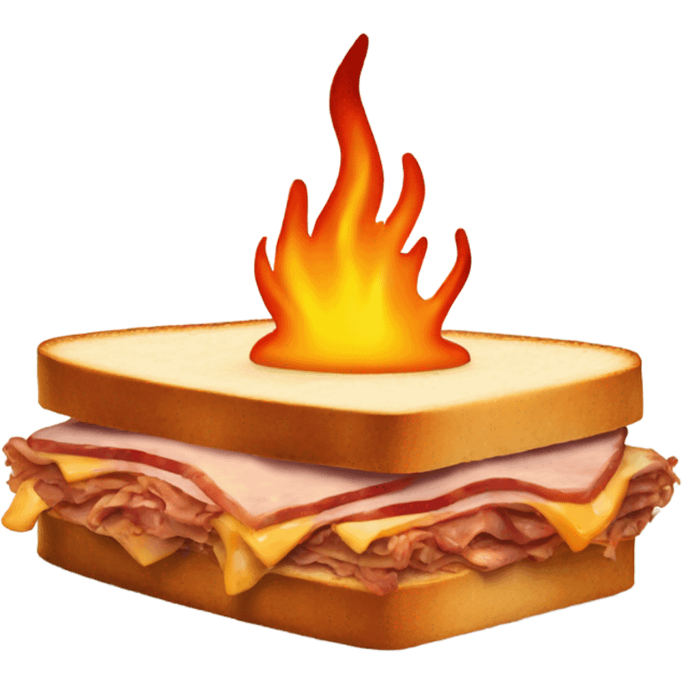 reuben sandwich on fire emoji