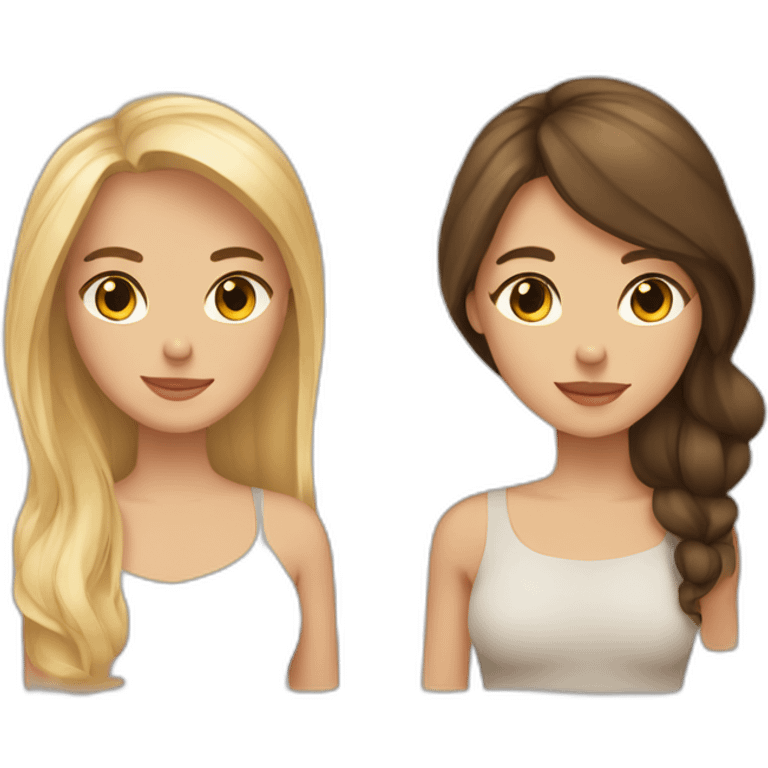 Fille blonde et fille brune qui se tienne la main emoji