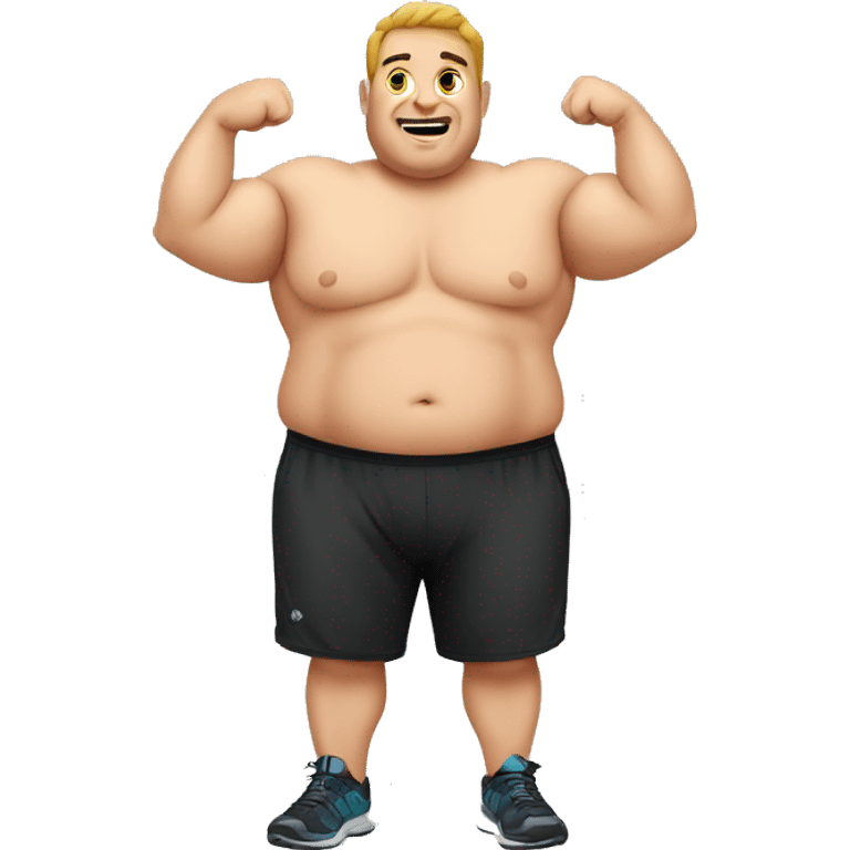 chubby male doing crossfit emoji