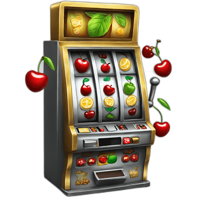 slot machine with cherry emoji