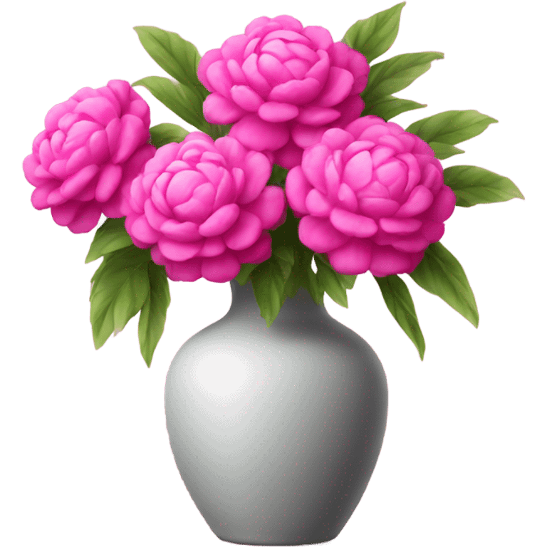 Bright pink pions in vase emoji