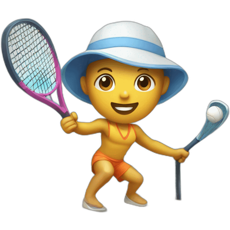 Beach tennis emoji