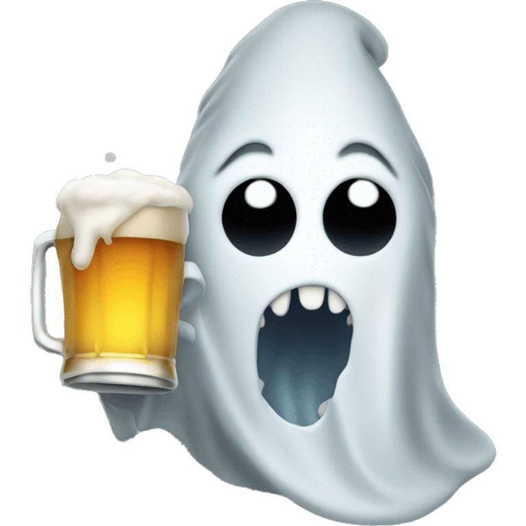 Ghost drinking a beer  emoji