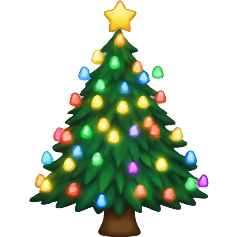 Christmas tree with rainbow lights emoji