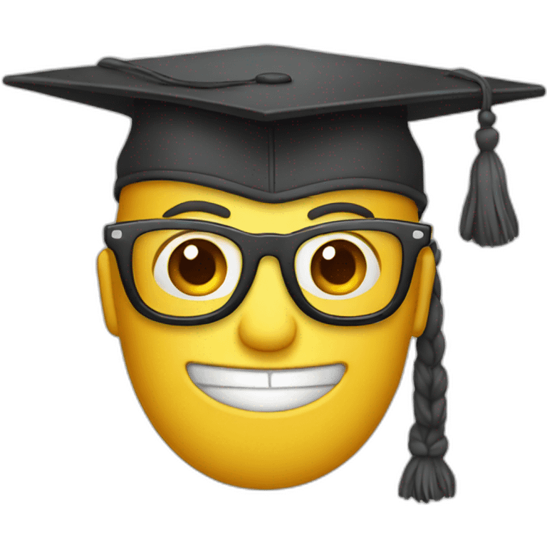 apple iphone with glasses and degree hat emoji