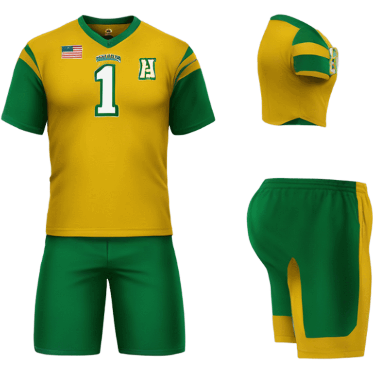 green and gold norfolk State University shirt and short  emoji