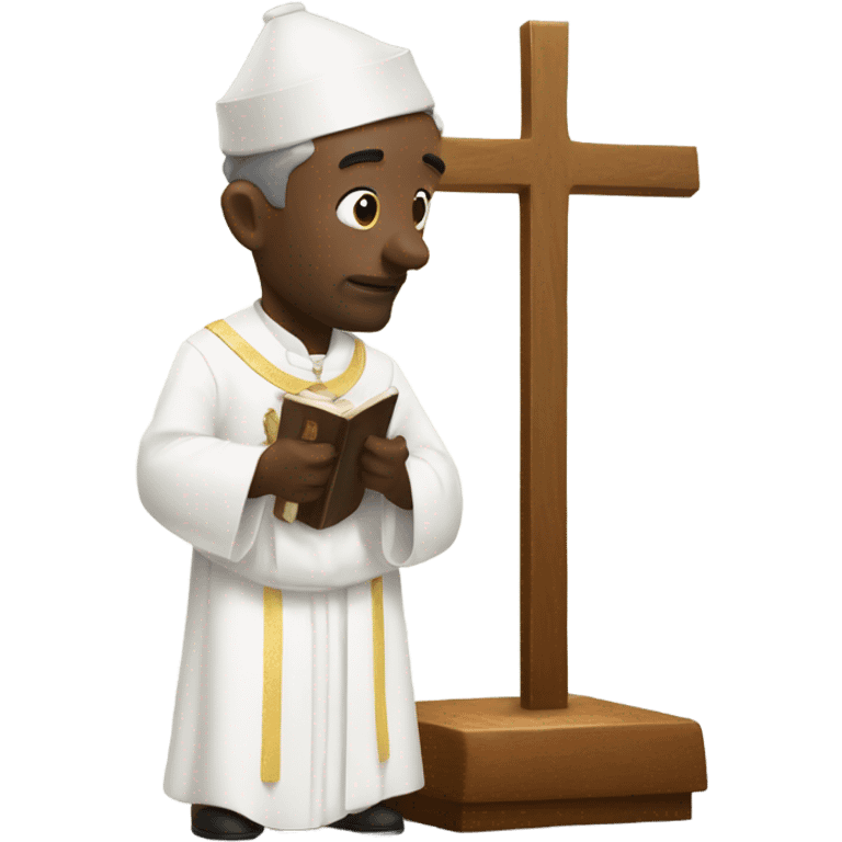 A bullock on an alter being with a priest  emoji