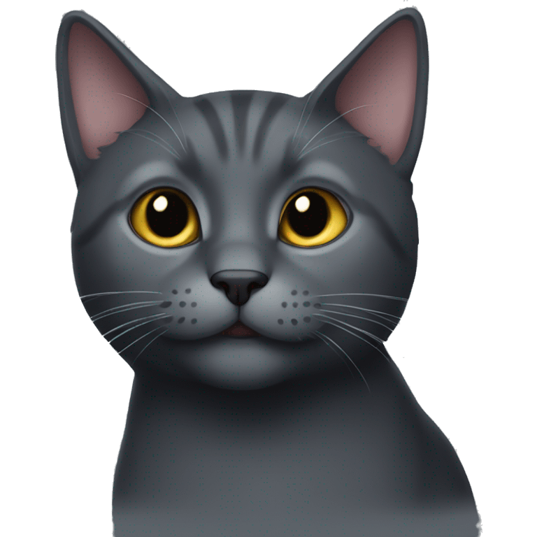 Dark grey cat without strippes emoji