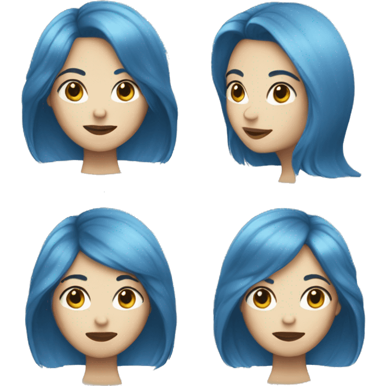 blue-hair-woman, white skin emoji