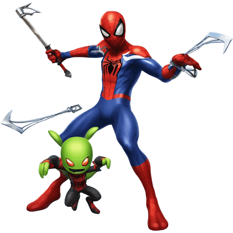 spiderman from marvel rivals with the keyblade from kingdom hearts emoji