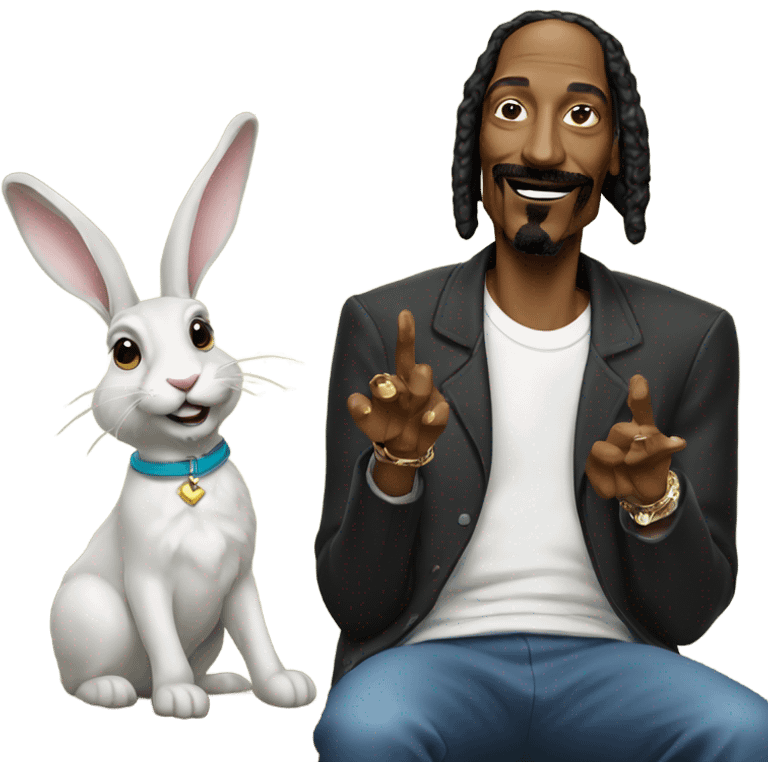 Rabbit with snoop dog emoji