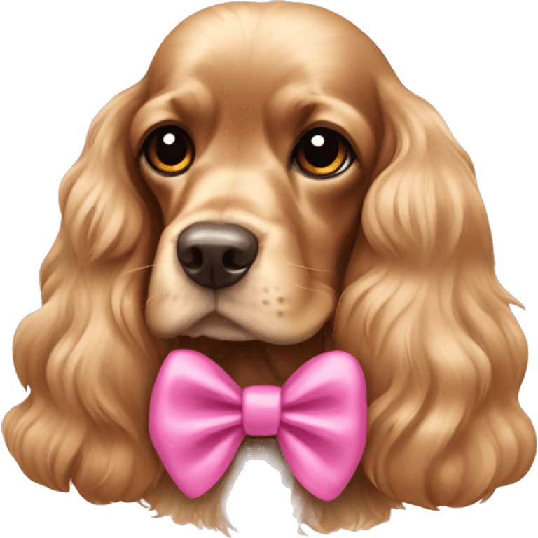 Cocker spaniel with pink bow emoji