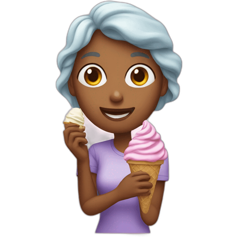 woman eating ice cream emoji