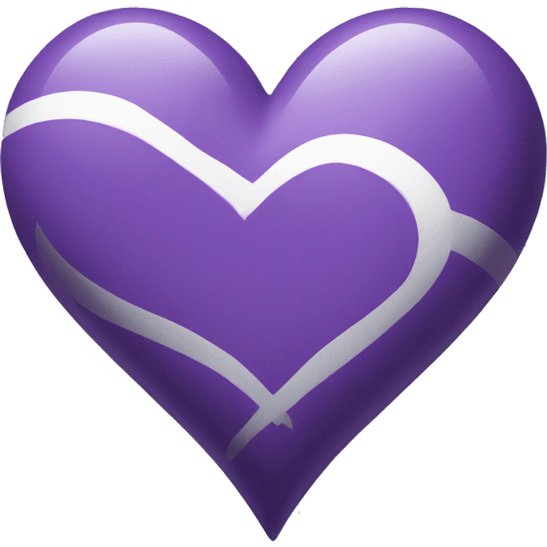 Artistic Purple and white heart  emoji