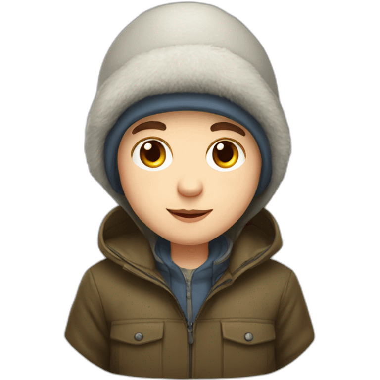 Cute russian boy with chapka emoji