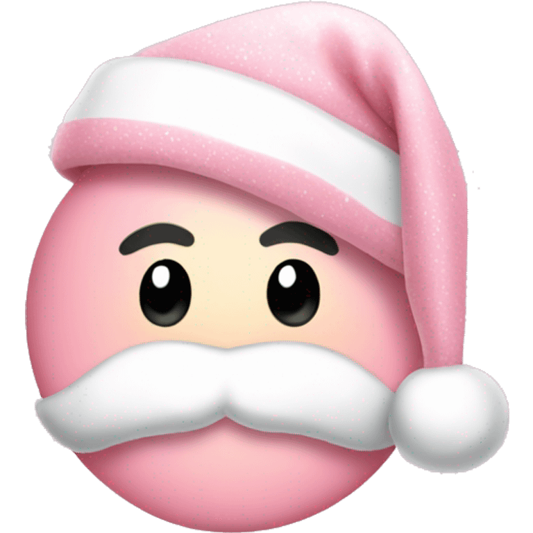 Light pink Santa hat with sparkly snowflakes  emoji