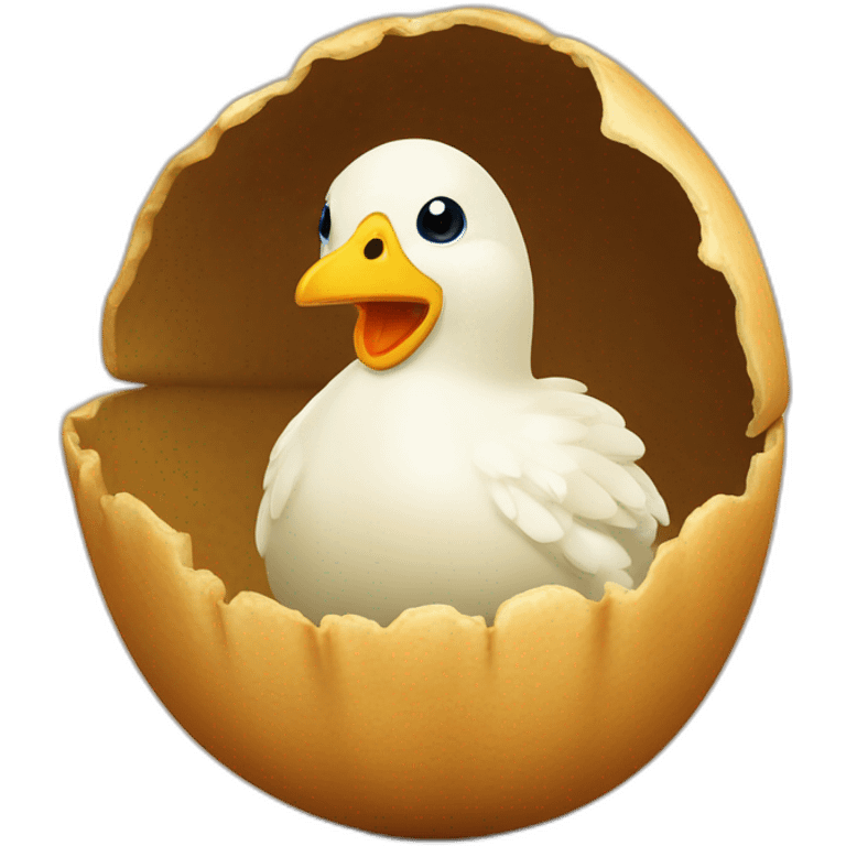 Un poussin dans une coquille d'oeuf emoji