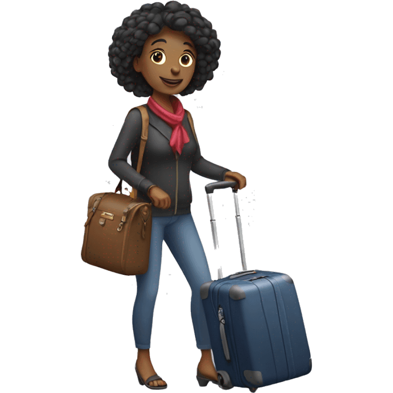 Lady carry luggage traveler emoji