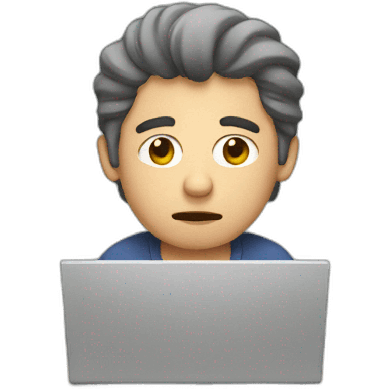 tired man on the computer emoji