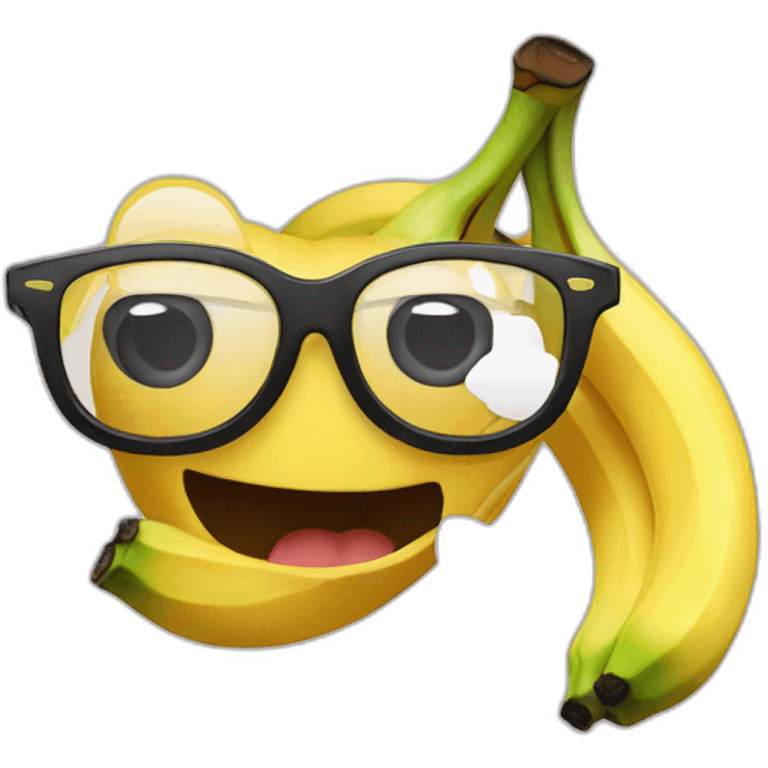 Crazy banana with glasses emoji