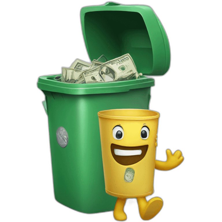 throwing cash to trashcan emoji