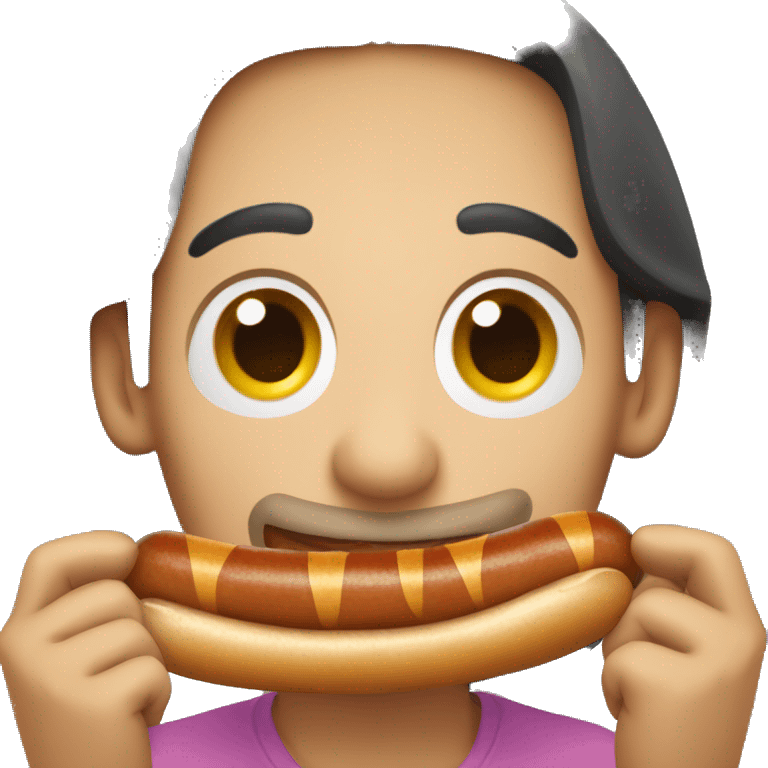 holding a bratwurst emoji